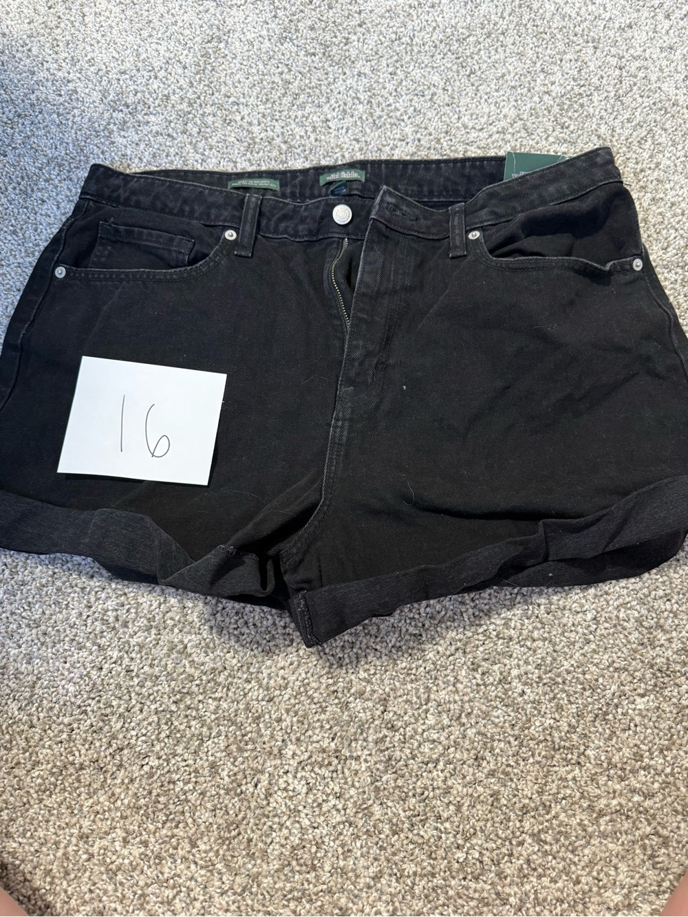 wild fable Black Cuffed Denim Shorts
